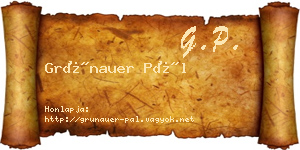 Grünauer Pál névjegykártya
